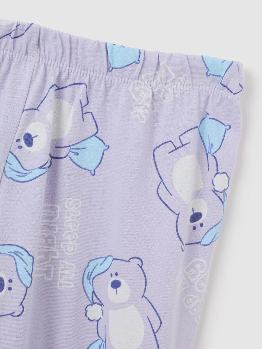 Girls' purple cotton pyjamas with a regular fit_2