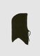 Green stretch wool hood in plain knit_0
