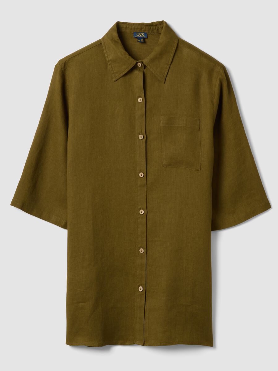 Green pure linen beach cover-up_4