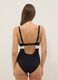 Black stretch fabric swimsuit with V-neck_2