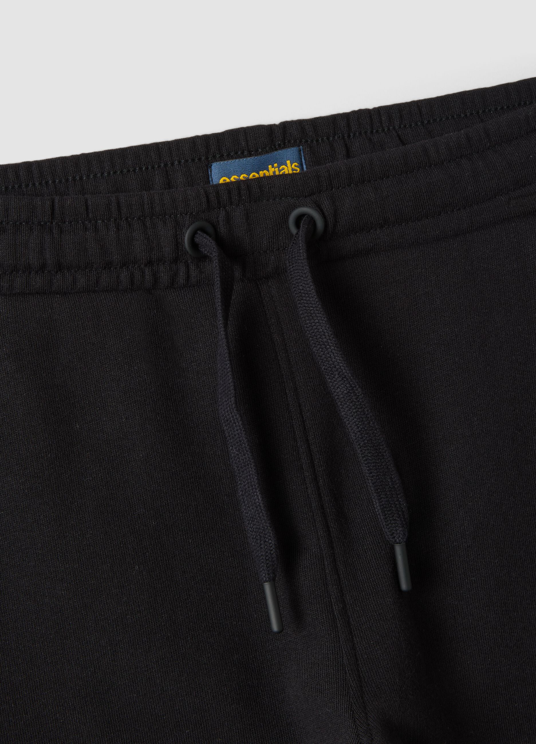 Black pure organic cotton joggers with drawstring for boys