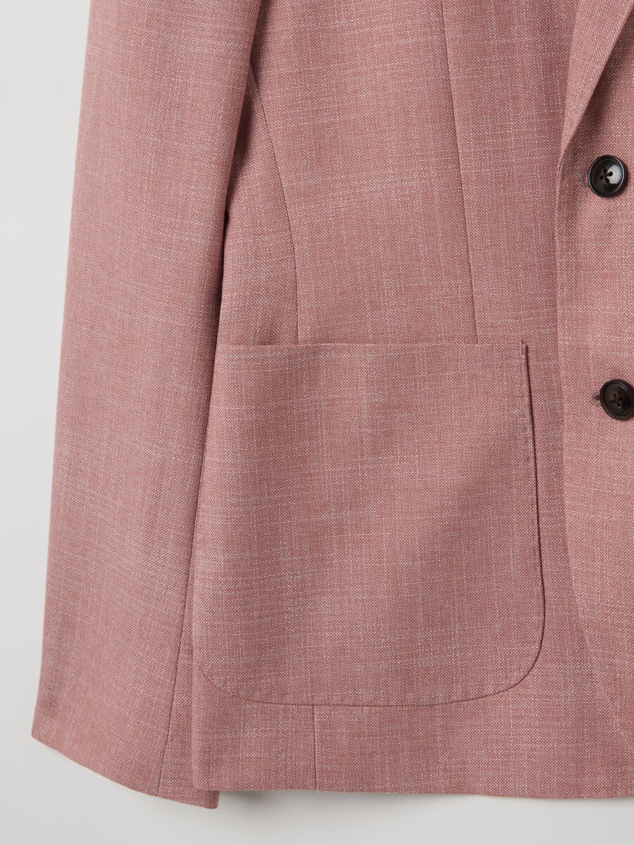 Pink slim-fit single-breasted blazer_1