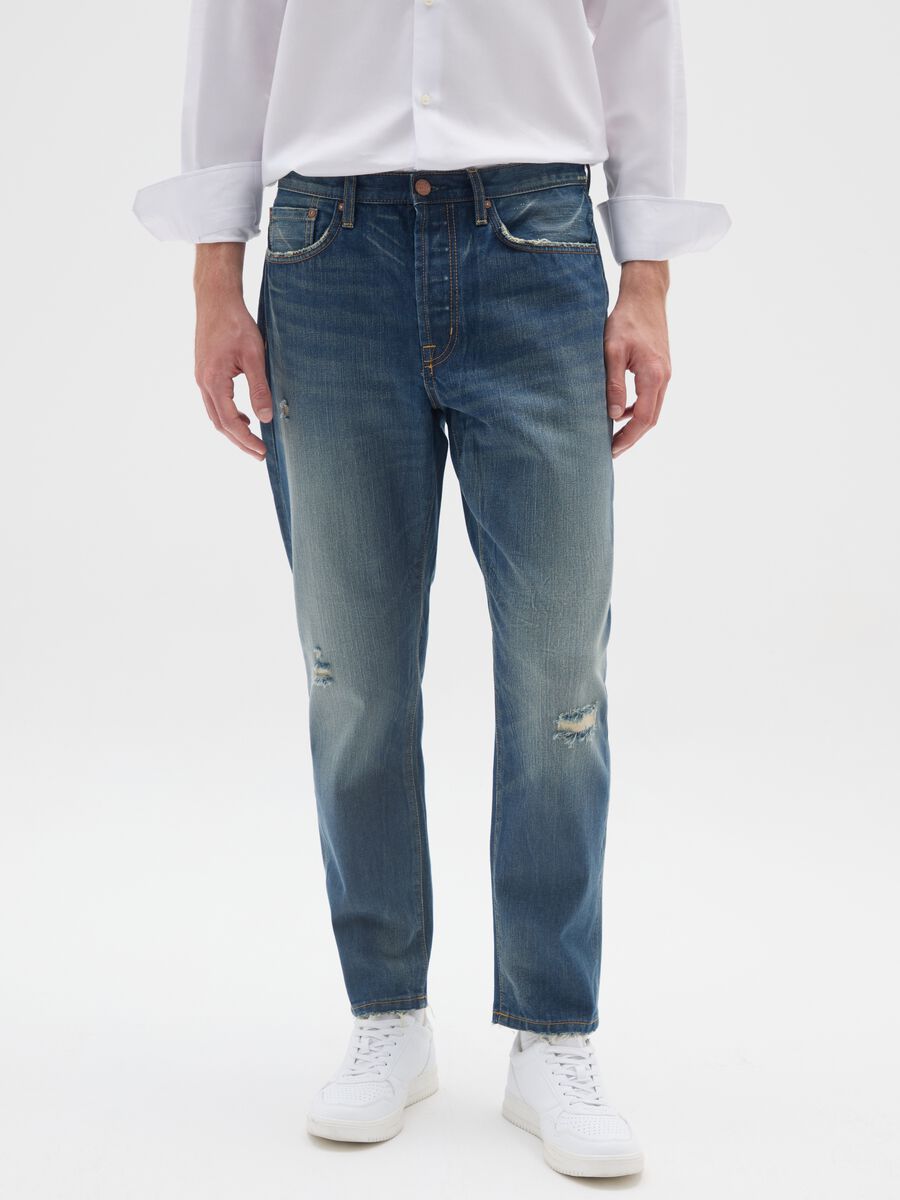 Jeans in puro cotone denim regular tapered_1
