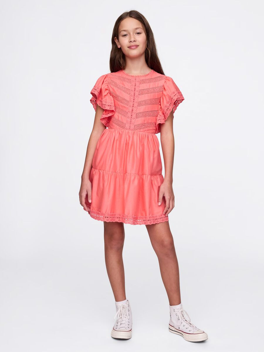 Pink dress with broderie anglaise details_0