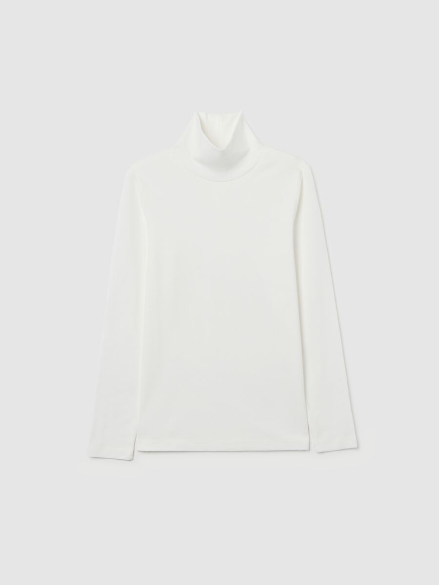 Maglia da ragazzo in puro cotone bianca regular fit_0