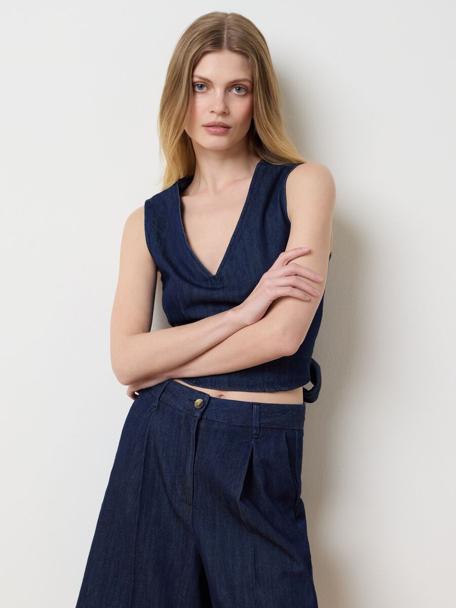 Women's Pure Cotton Denim Top_0