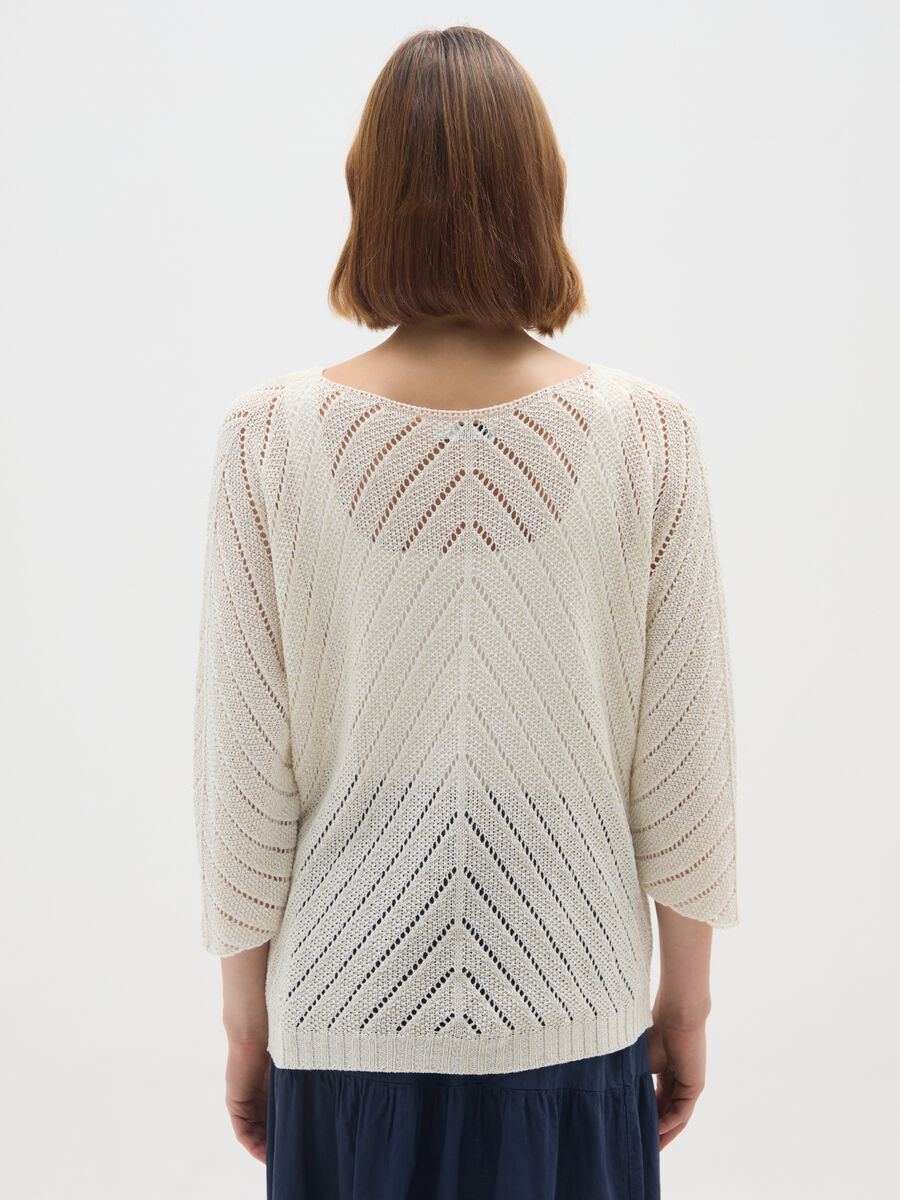 Beige regular fit sweater_3