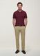 Red pure cotton piqu&eacute; polo shirt with classic collar, regular fit_2