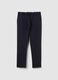 Blue Stretch Cotton Regular Fit Trousers_4