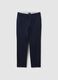 Blue stretch cotton trousers regular fit_4