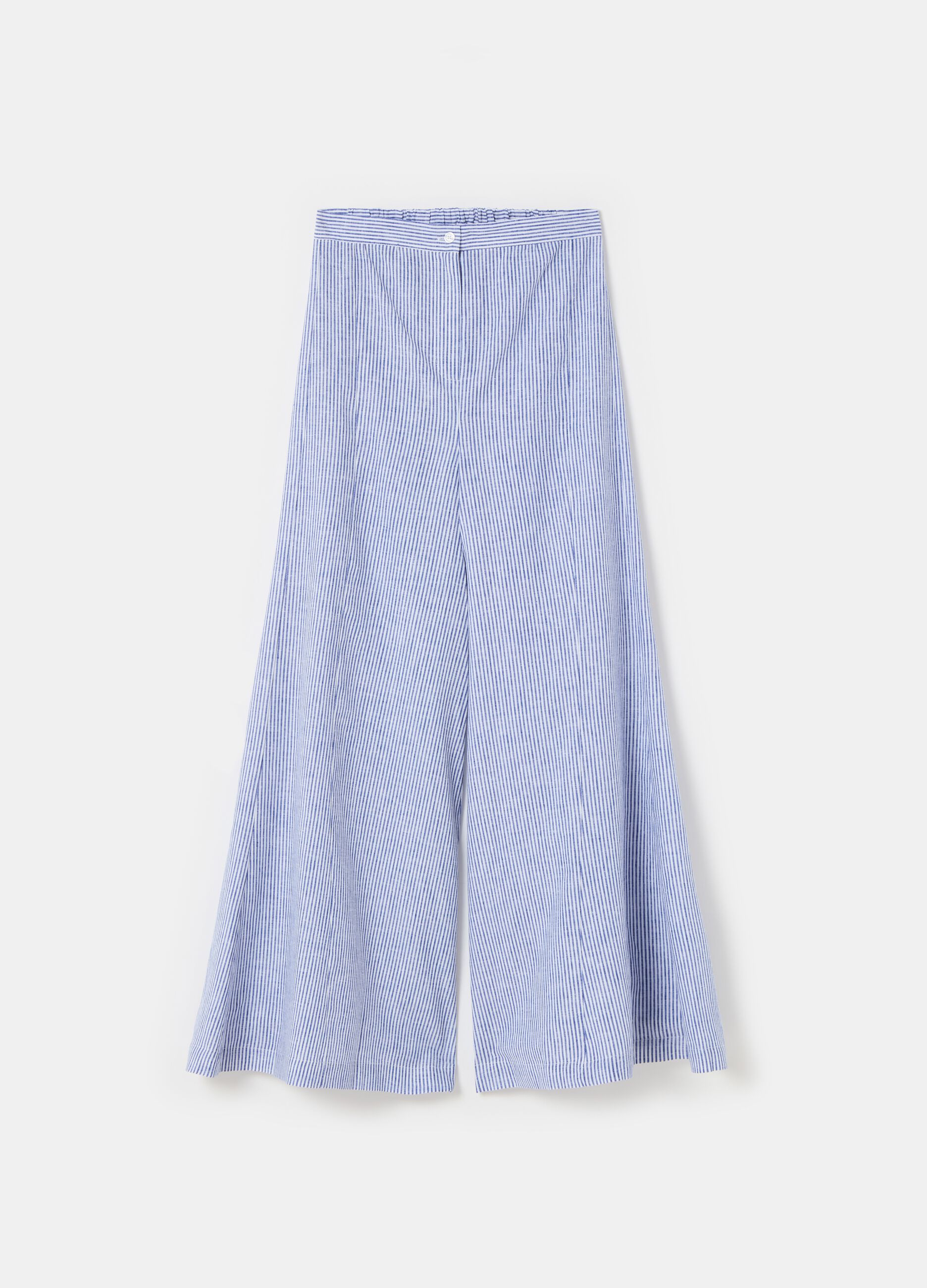 Flare-fit wide-leg trousers