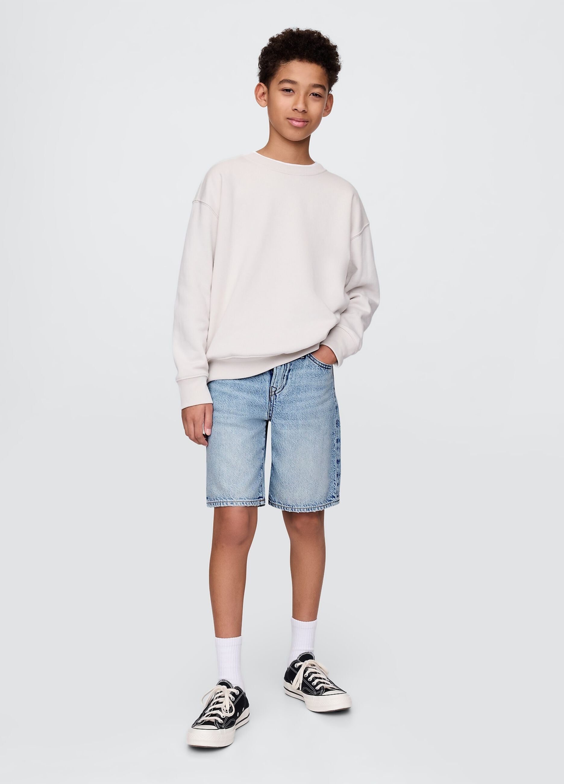 Denim shorts in a cotton and lyocell blend