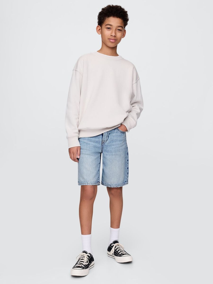 Denim shorts in a cotton and lyocell blend_0