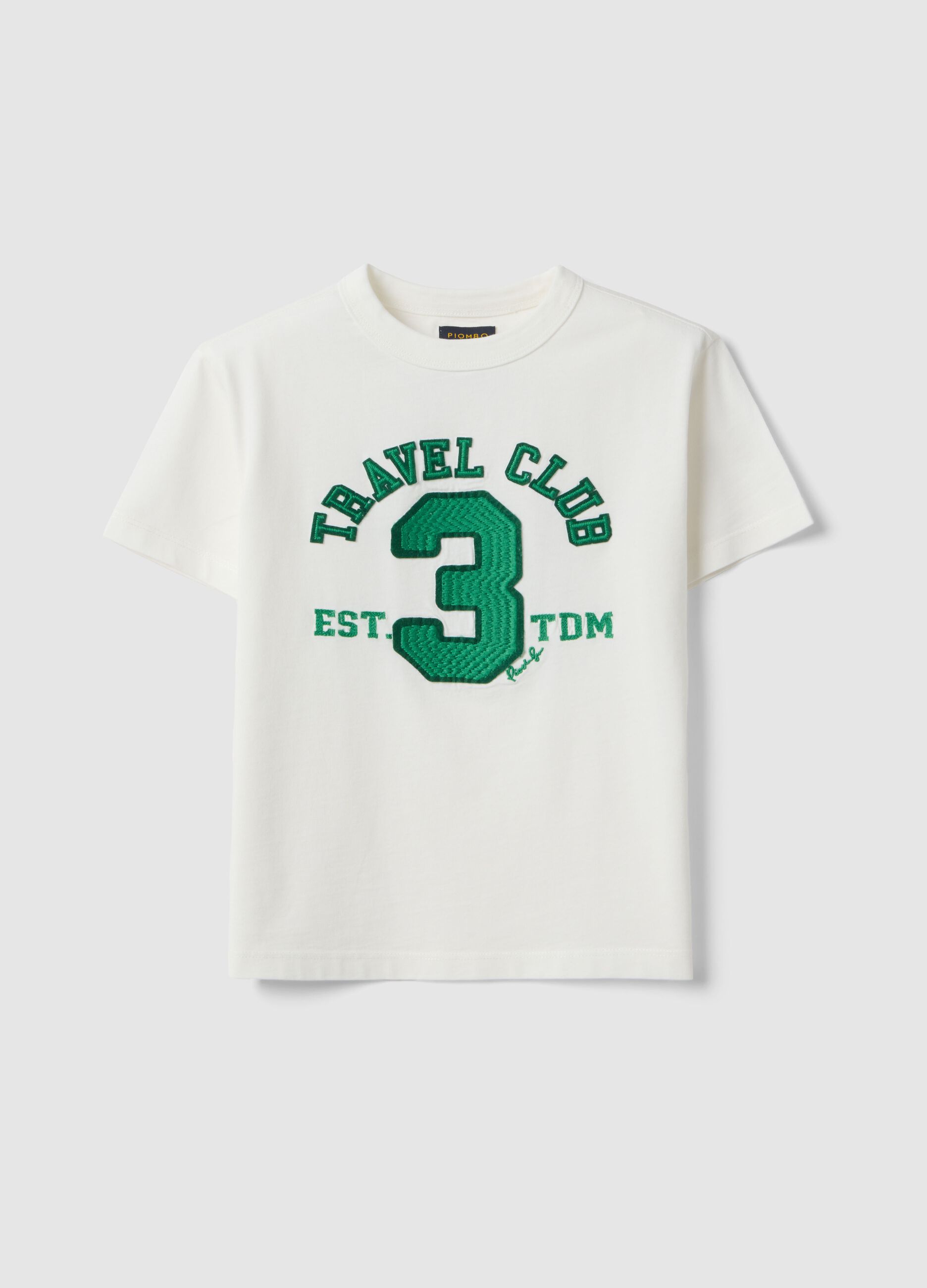 Pure cotton white children's T-shirt regular fit with print