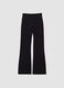 Black stretch cotton flared trousers_1