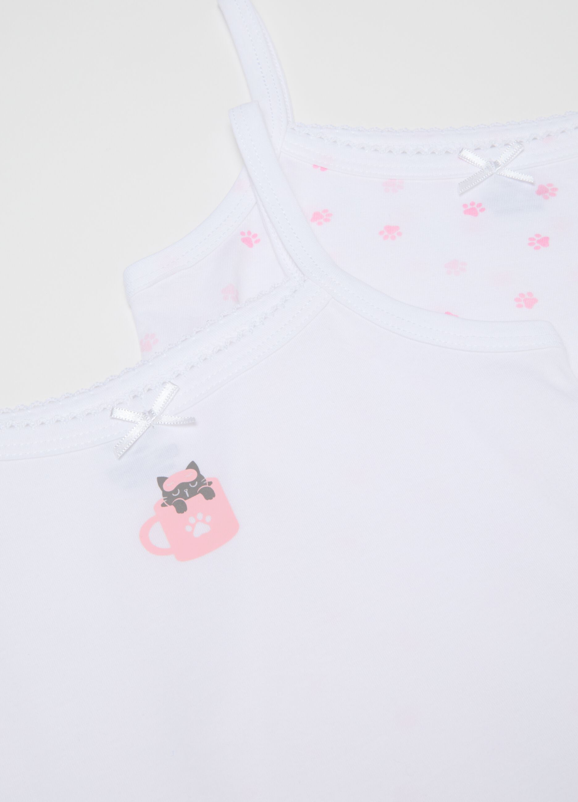 Pack of girls' multicolour cotton vests