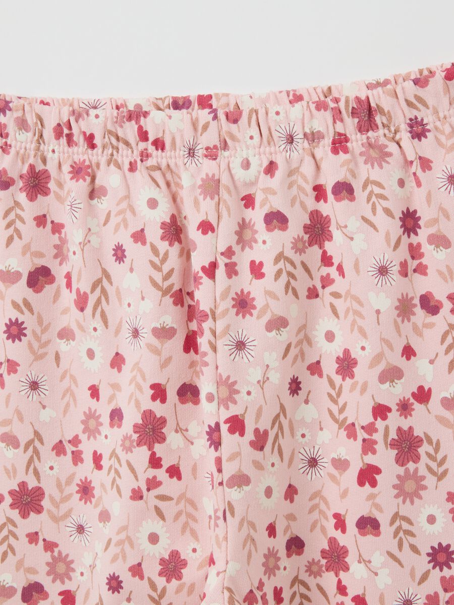 Pigiama da neonata in puro cotone multicolor con stampa floreale_2