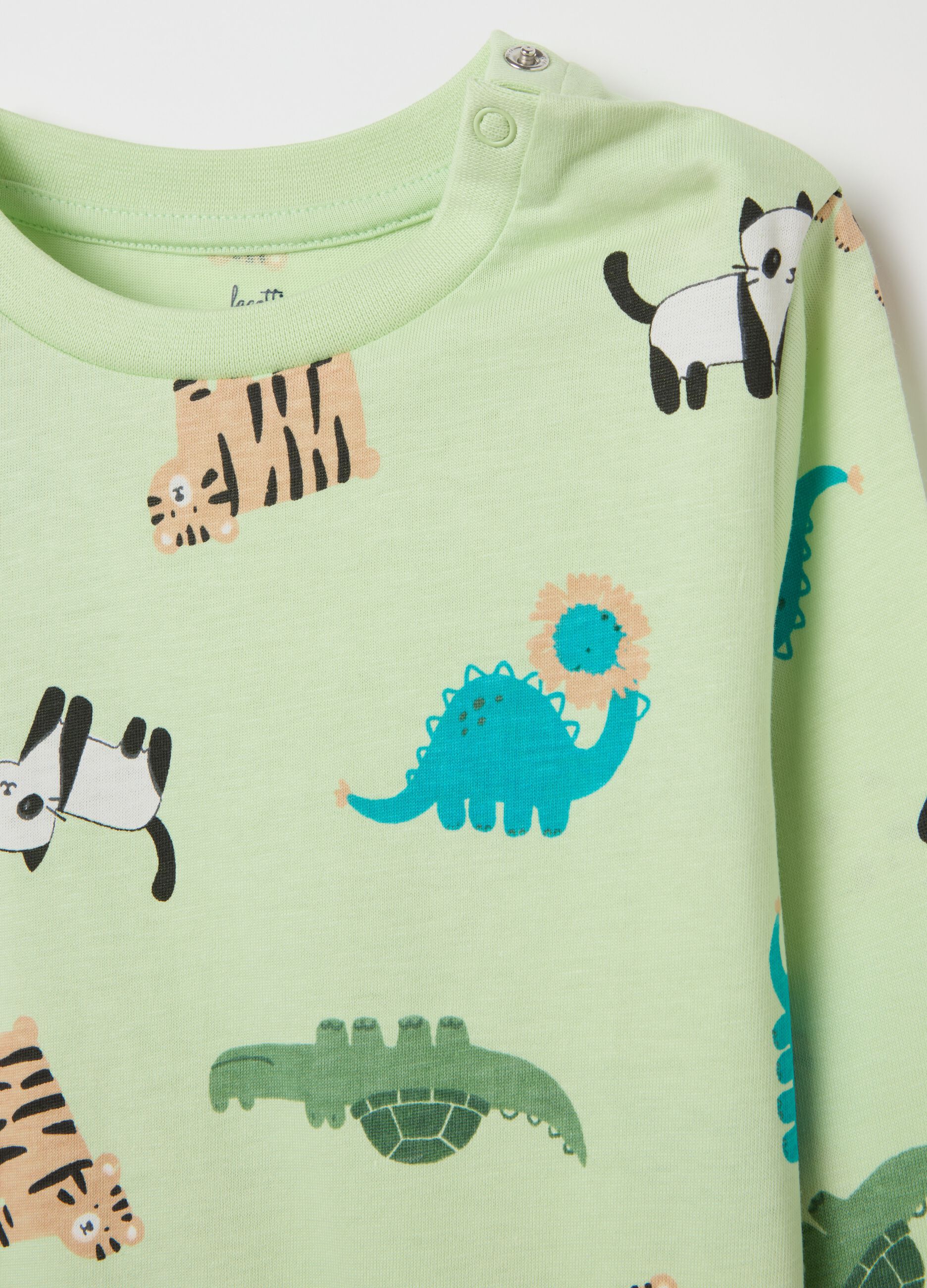 Organic cotton pyjamas with animals print
