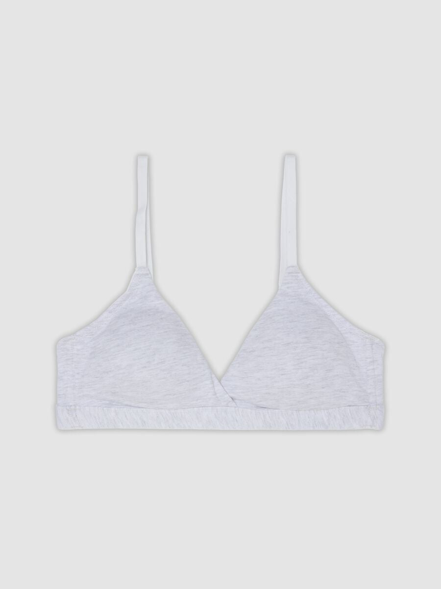 Reggiseno a triangolo grigio in cotone organico e viscosa elasticizzata_0