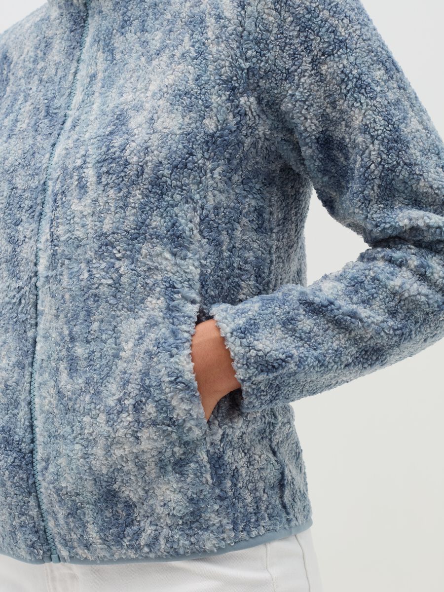 Essential full-zip teddy sweatshirt with high neck_2
