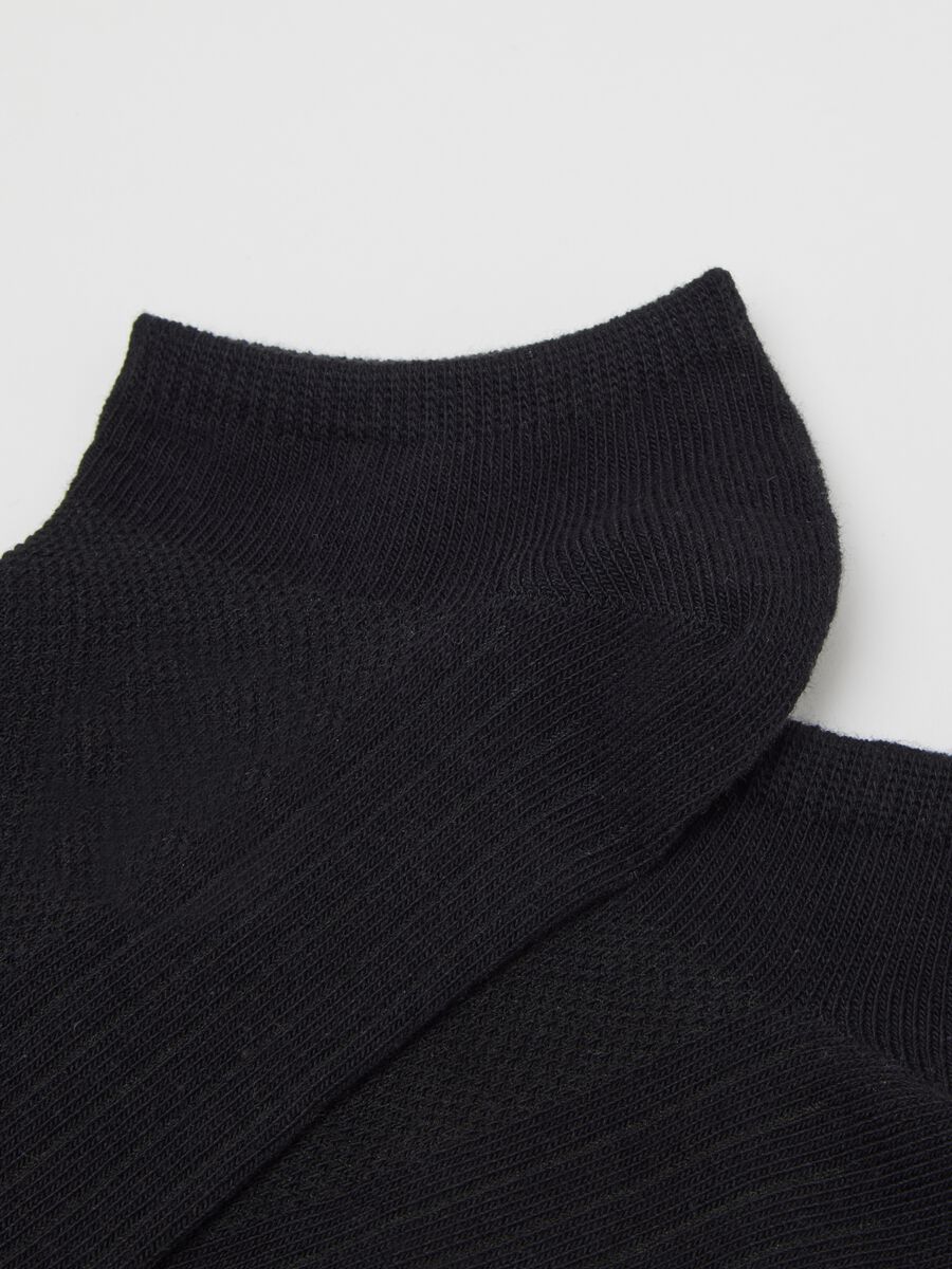 Set of short black cotton blend socks_1