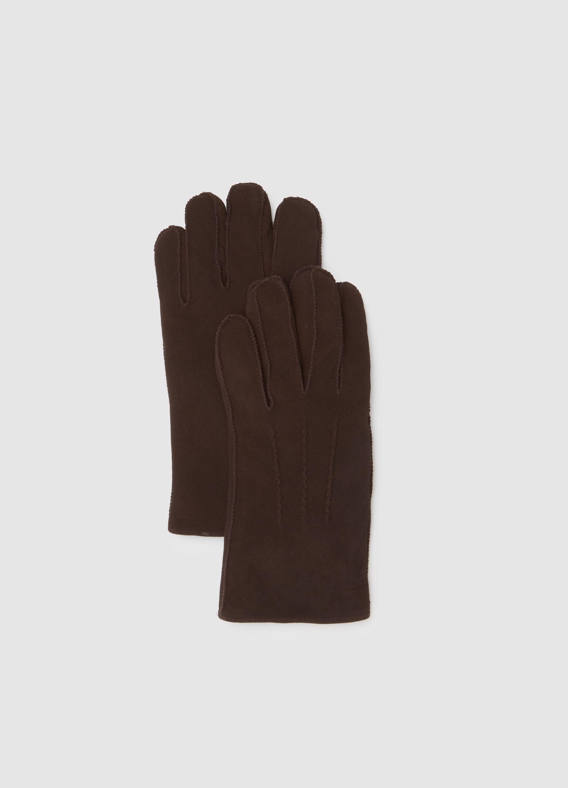 Brown Genuine Leather Gloves