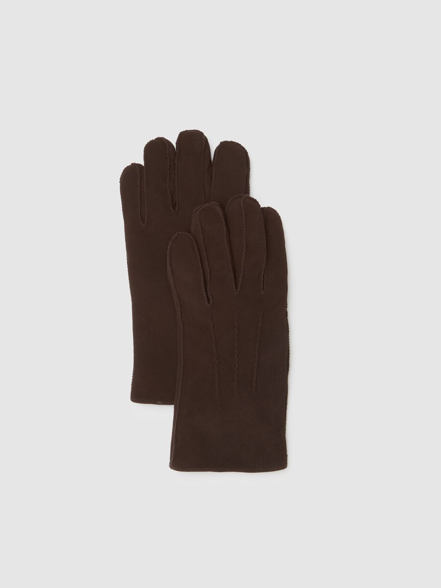 Brown Genuine Leather Gloves_0