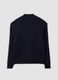 Giacca blu in puro cotone con zip e maniche in maglia regular fit_2