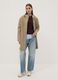 Giacca lunga beige con cappuccio e zip_0