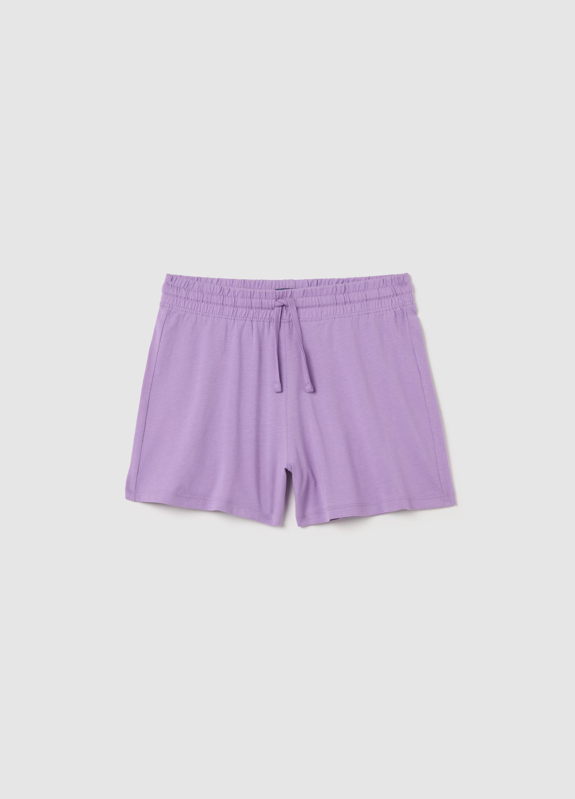 Cotton shorts with drawstring