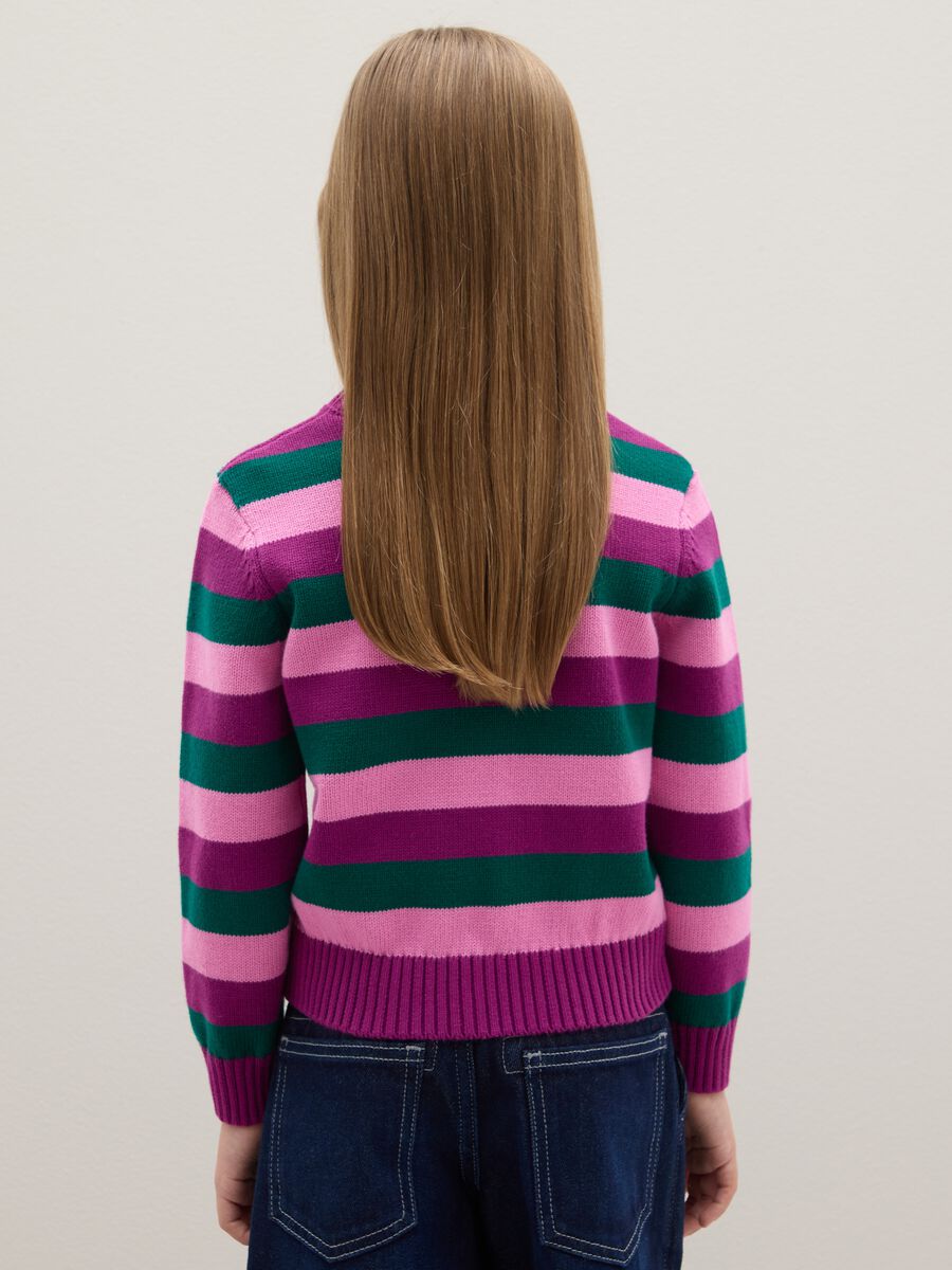 Pullover da ragazze in puro cotone multicolor regular fit_1