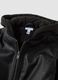Black padded hooded zip-up bomber jacket for boys_2