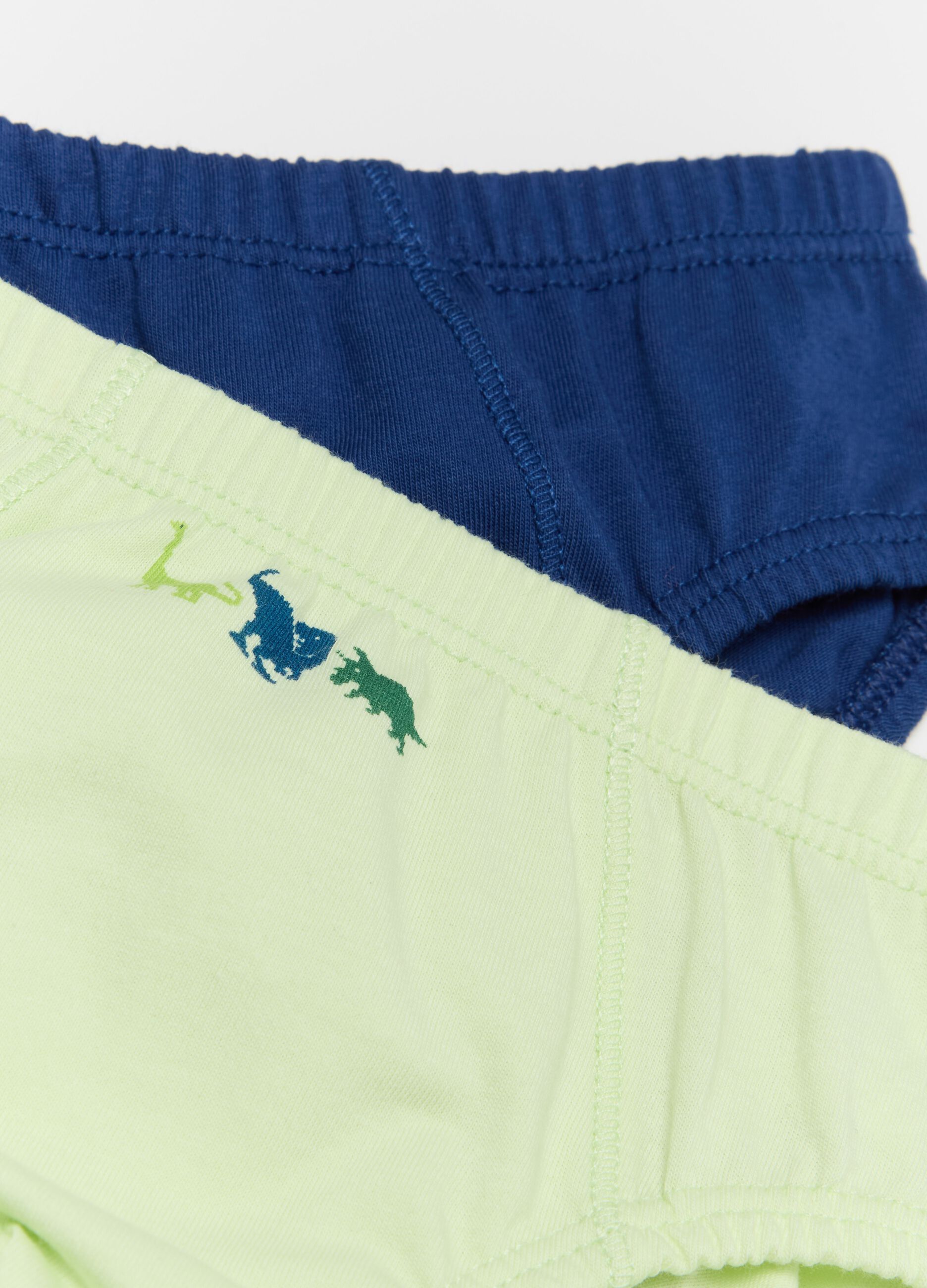Set cinque slip in cotone con stampa dinosauri 