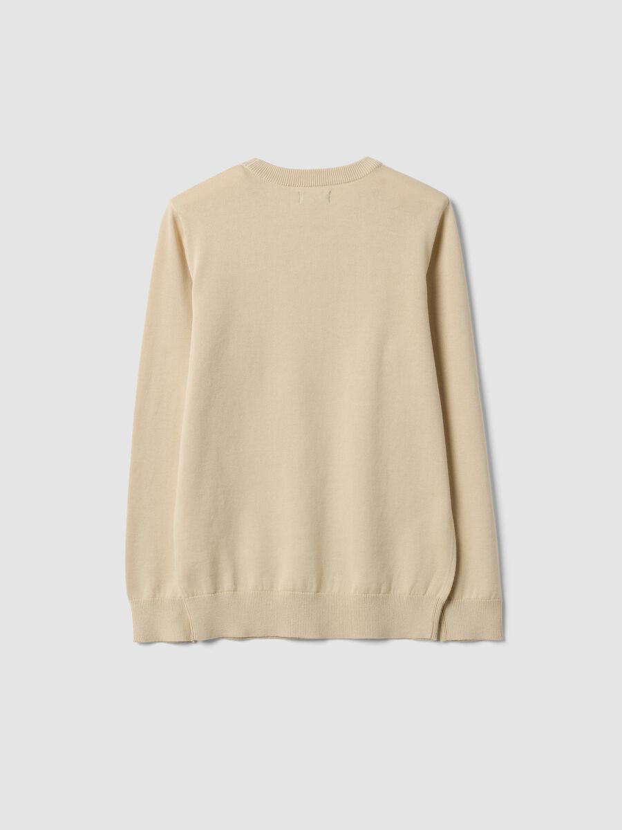 Beige pure cotton long-sleeve regular-fit top for boys_5