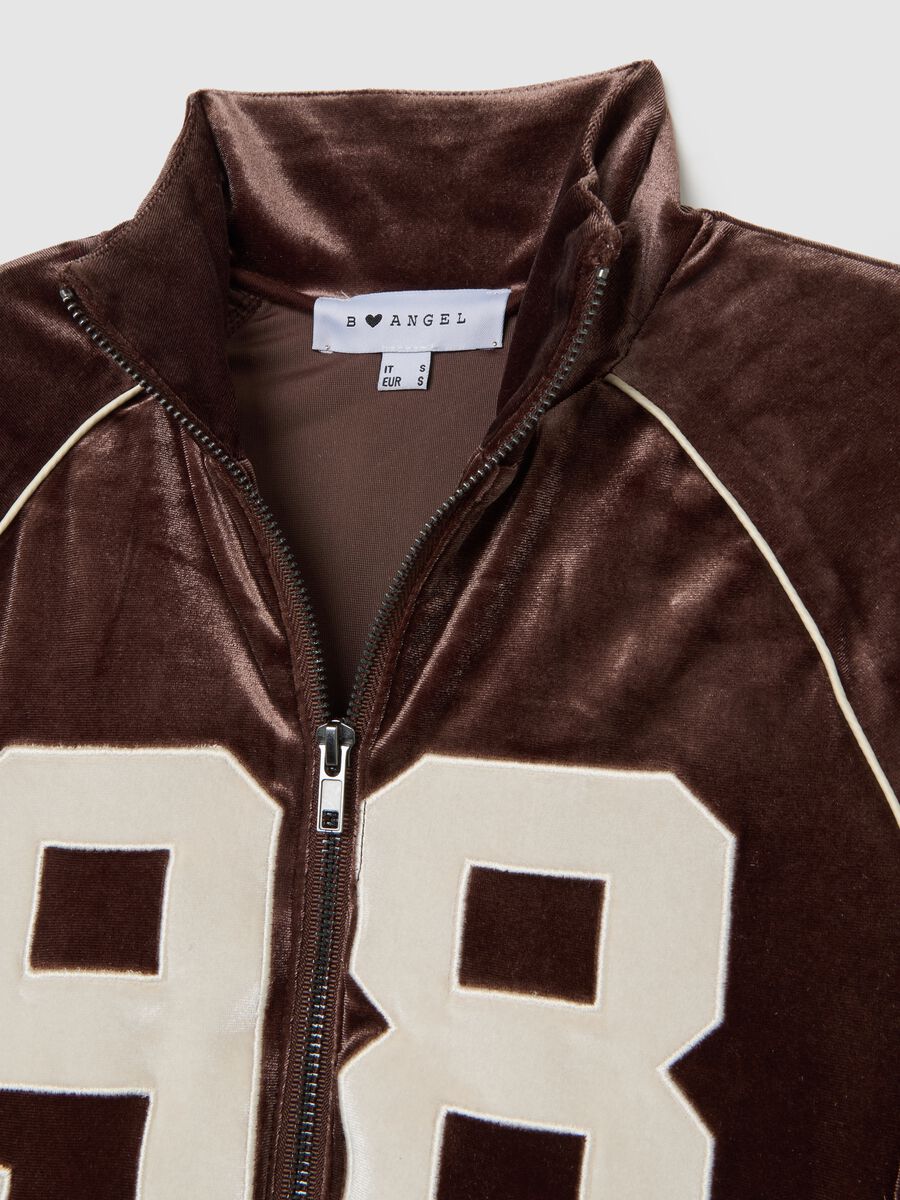 Felpa marrone con zip regular fit_5