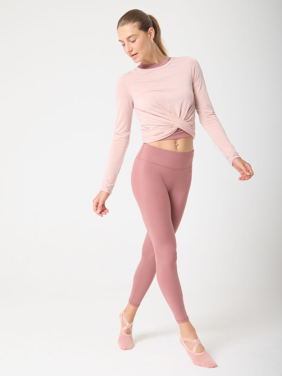 Technical Fabric Cropped T-shirt with Cross Design ALTAVIA STUDIO_1