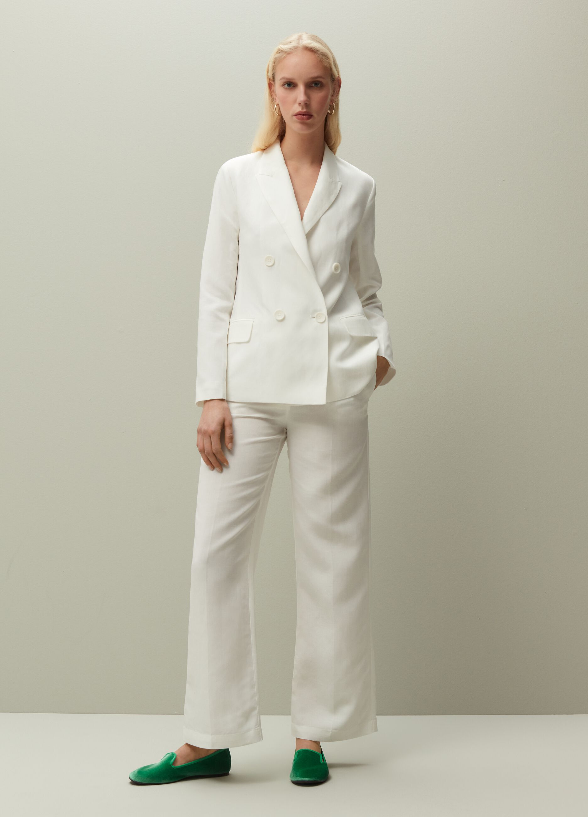 Palazzo trousers in linen and Lyocell