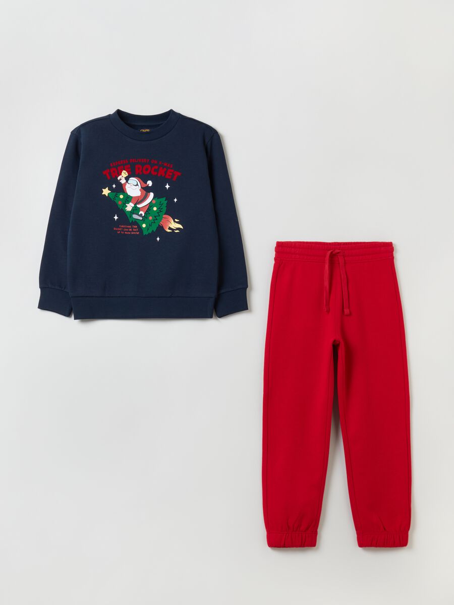 Jogging set con stampa Babbo Natale_0