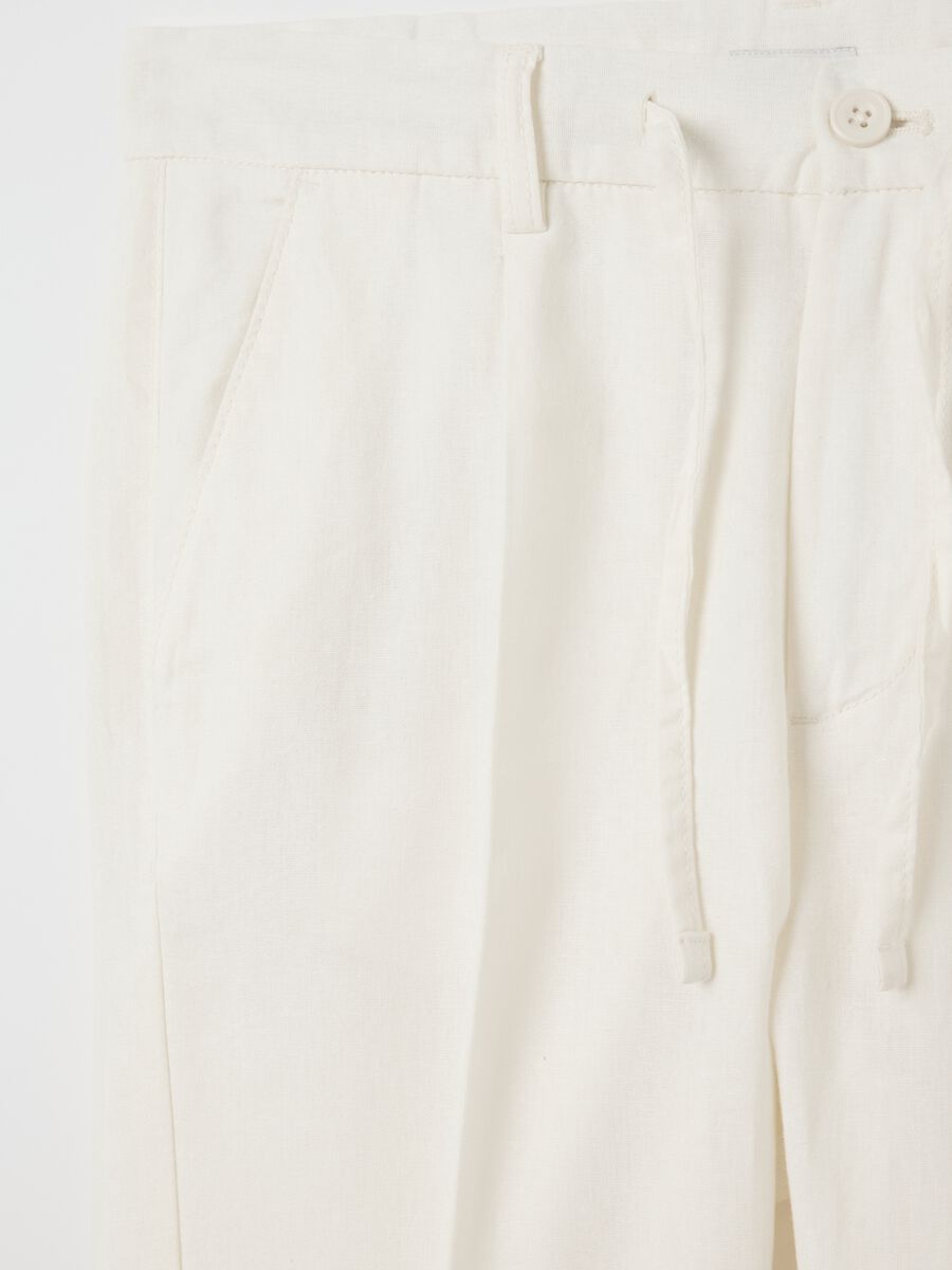 Pantalone chino slim fit con coulisse bianco_5