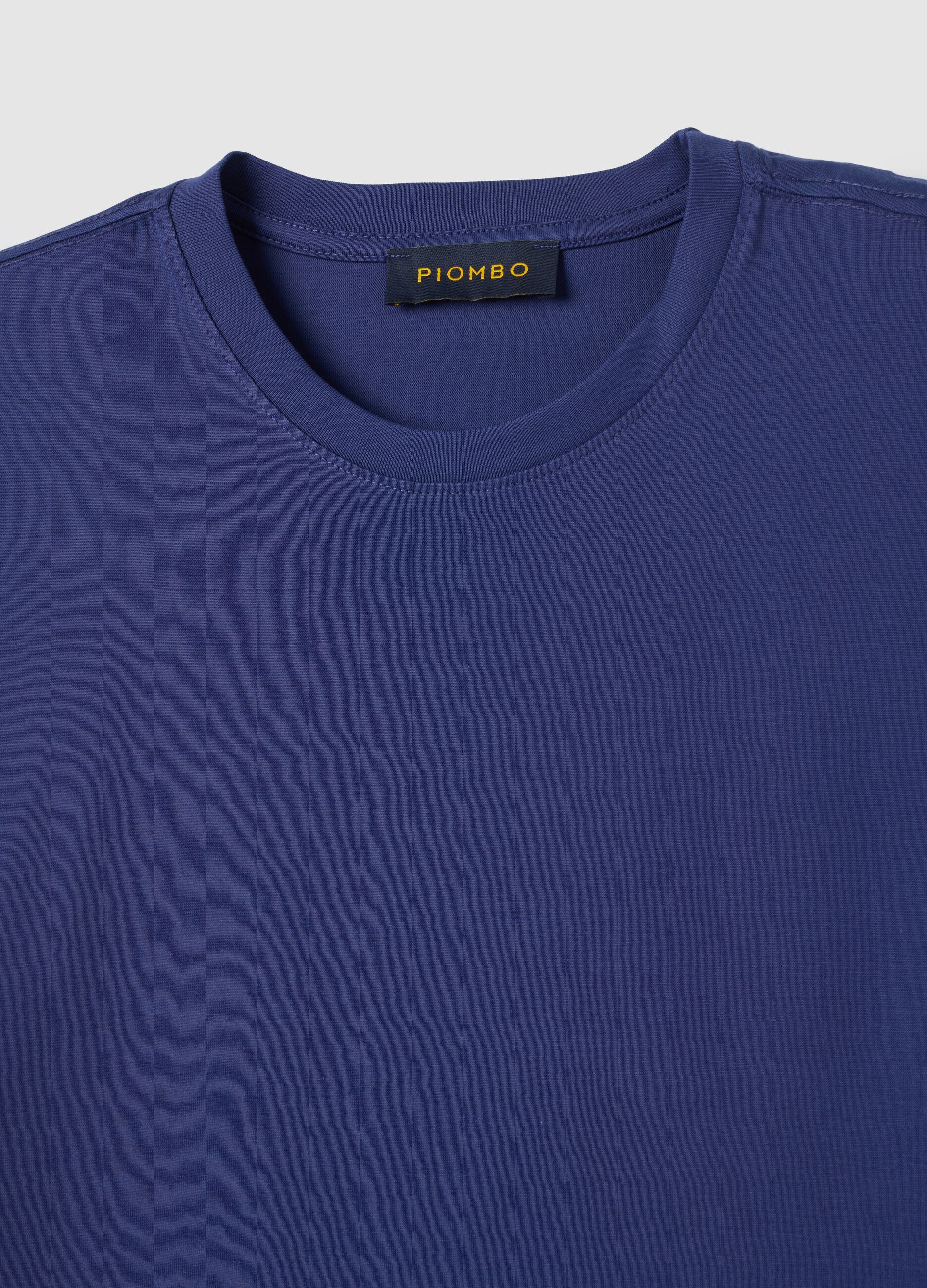 T-shirt in puro cotone blu