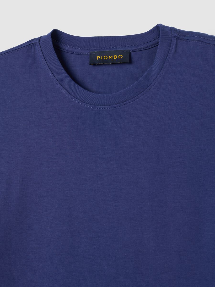 T-shirt in puro cotone blu_1