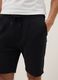 Black pure cotton regular-fit shorts with drawstring_3