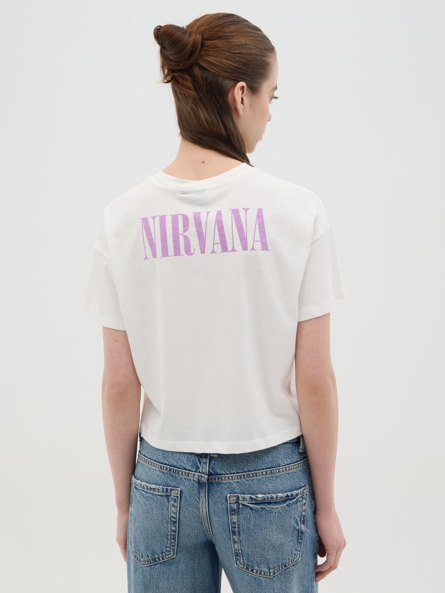 White boxy-fit T-shirt with Nirvana print_3