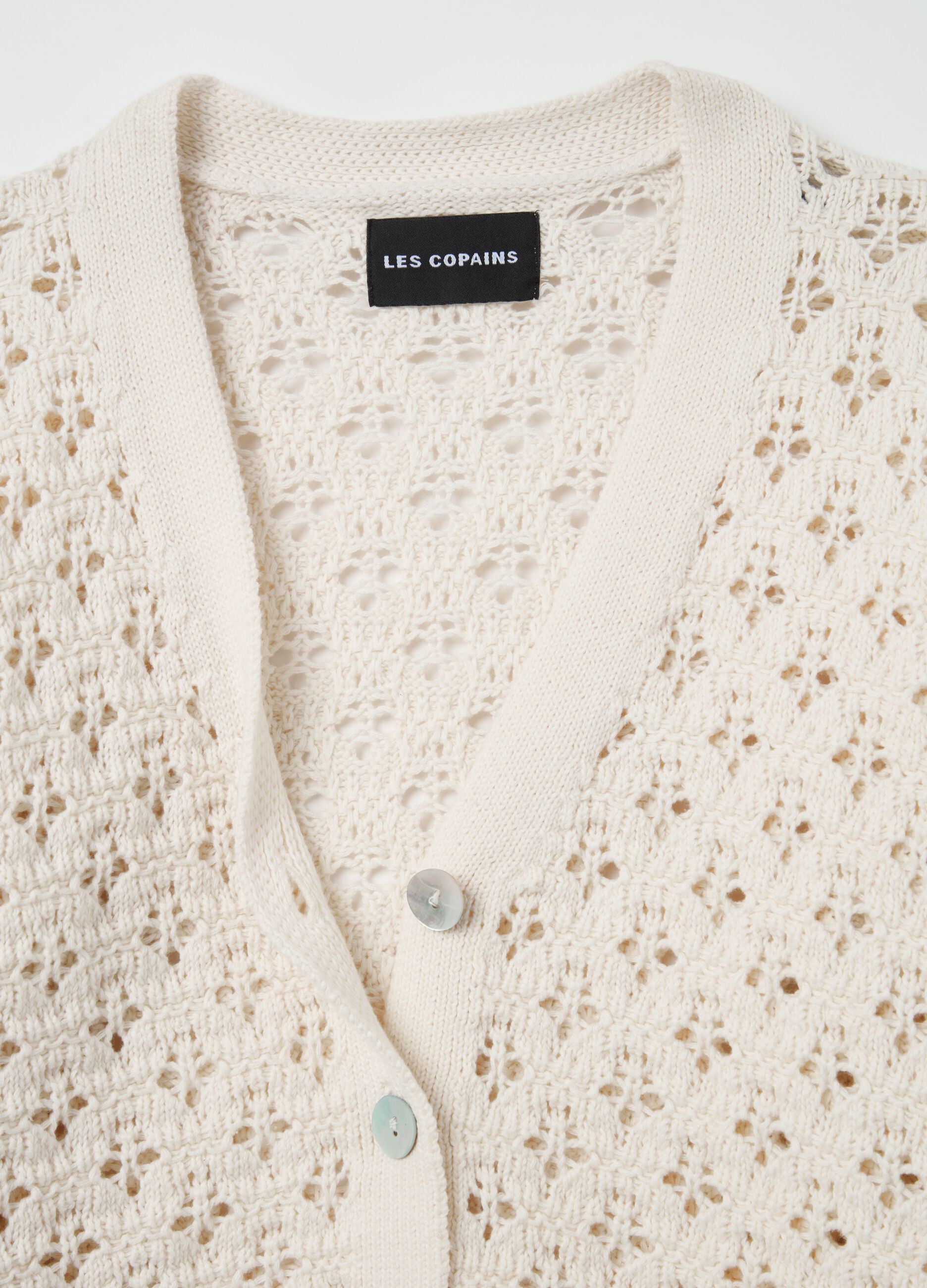Crochet cardigan with V neck
