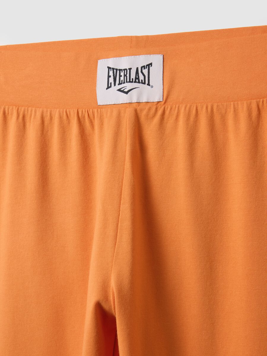 Orange stretch cotton regular fit leggings with Everlast logo_5