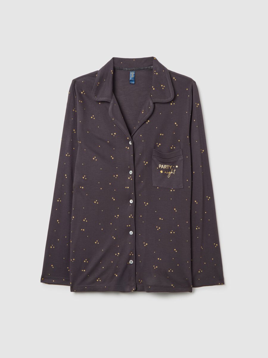 Brown pajama shirt regular fit with print_4