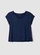 Blue pure viscose V-neck T-shirt, regular fit_4