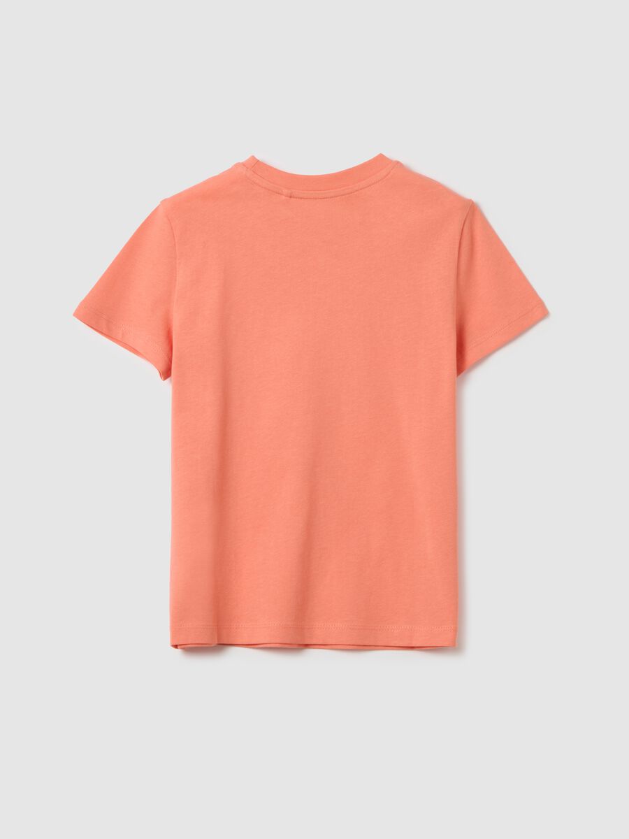 T-shirt da ragazza in puro cotone arancione regular fit_4