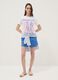 Blue stretch cotton shorts_0