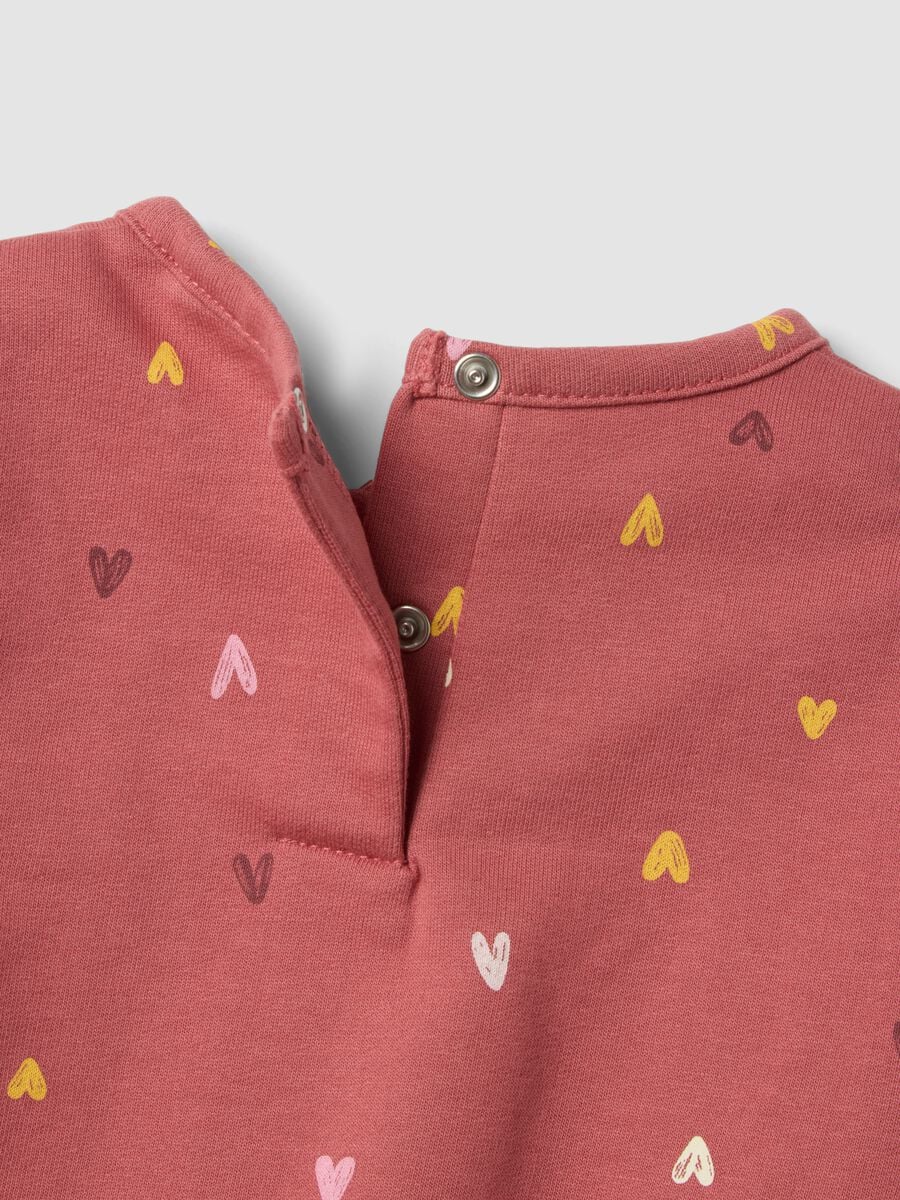 Pink crew‑neck pyjamas in pure organic cotton_3